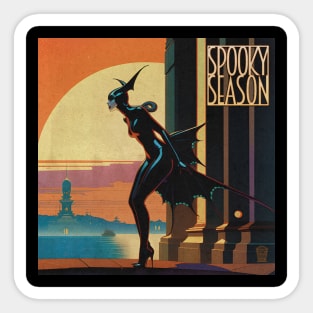 Halloween Spooky Season Bat Black Mambo Pulp Cover Sticker